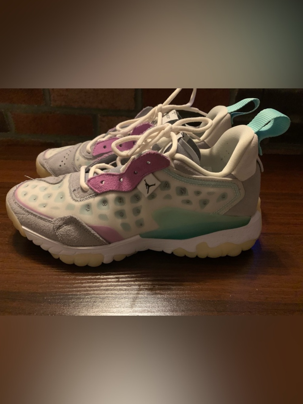 Jordan Delta 2 Grape Ice Purple low-top sneakers in white, mint green, lavender
